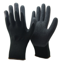 NMSAFETY 10 calibre negro pañal acrílico guantes de seguridad de invierno revestidos de látex